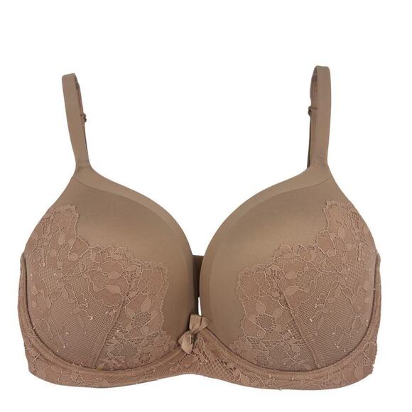 Victoria's Secret Other - Body By Victoria's Secret‎ No Wire Bra Size 32DDD Beige Comfort Floral Lace